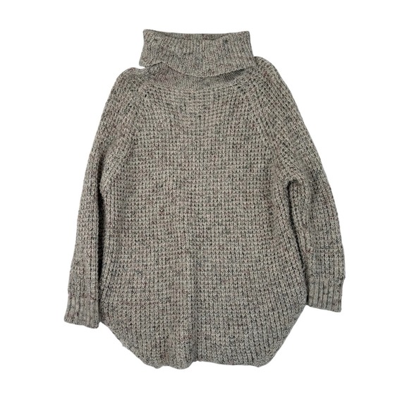 Free People Dylan Tweedy Sweater Womens Small Boho Chunky Knit Gray Blend‎ Tunic - Picture 3 of 6